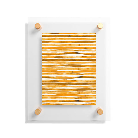 Ninola Design Watercolor stripes sunny gold Floating Acrylic Print