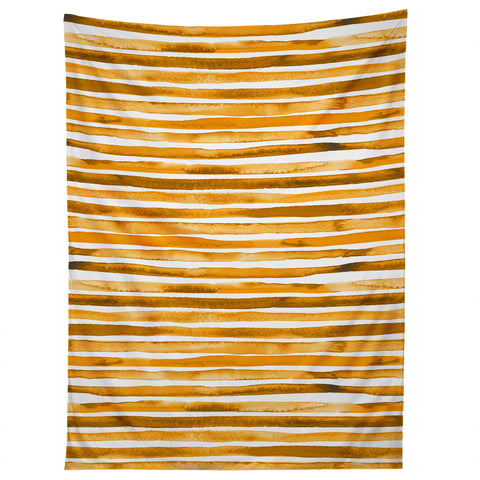 Ninola Design Watercolor stripes sunny gold Tapestry