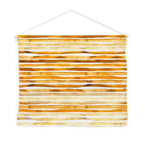 Ninola Design Watercolor stripes sunny gold Wall Hanging Landscape