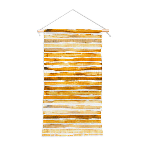 Ninola Design Watercolor stripes sunny gold Wall Hanging Portrait
