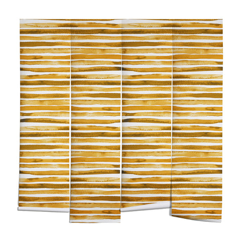 Ninola Design Watercolor stripes sunny gold Wall Mural