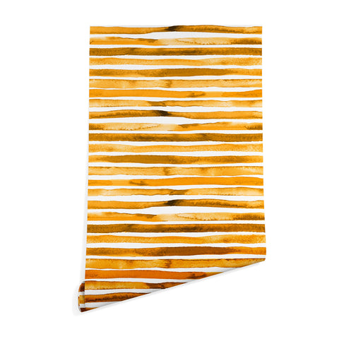 Ninola Design Watercolor stripes sunny gold Wallpaper