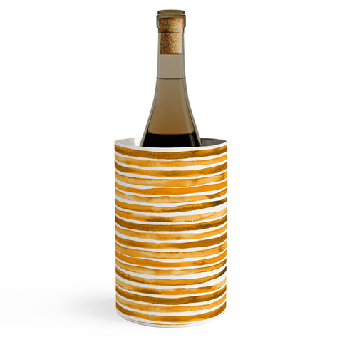 Ninola Design Watercolor stripes sunny gold Wine Chiller