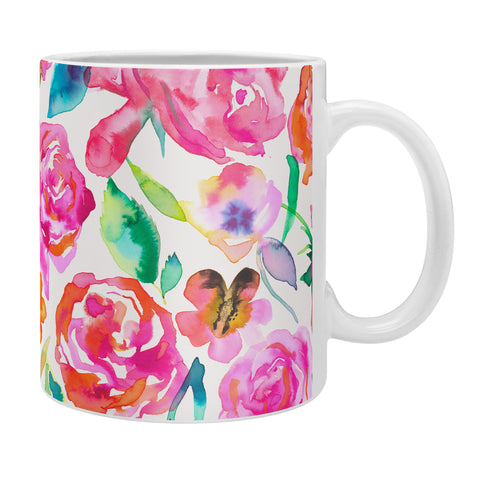 Ninola Design Watercolor Summer Roses Coffee Mug