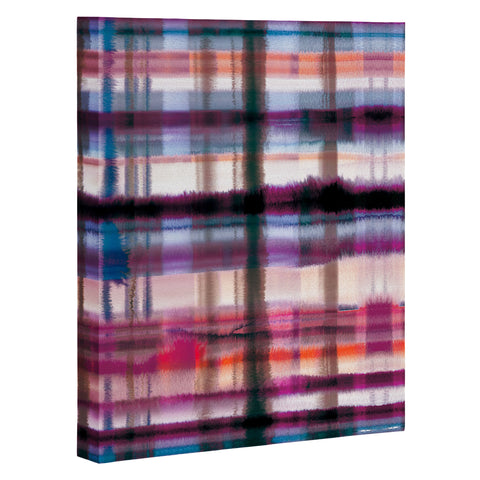 Ninola Design Watercolor Tartan Checks Art Canvas