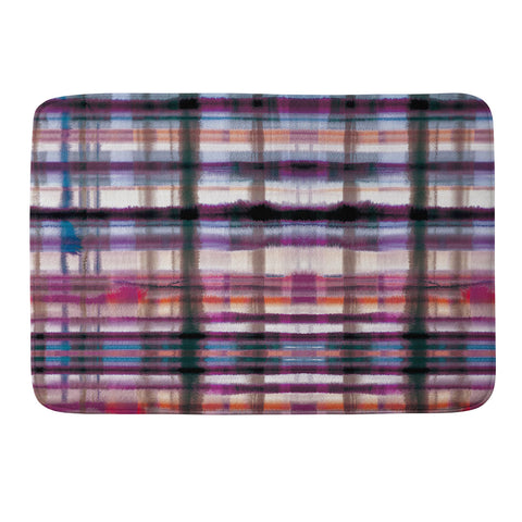 Ninola Design Watercolor Tartan Checks Memory Foam Bath Mat