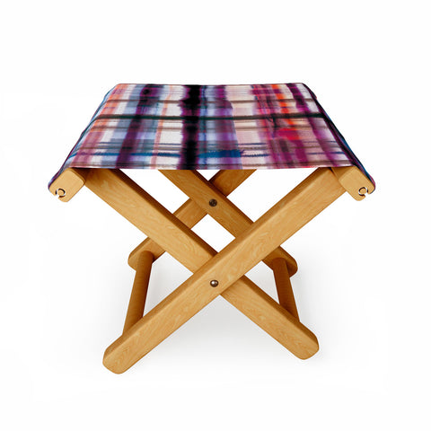 Ninola Design Watercolor Tartan Checks Folding Stool