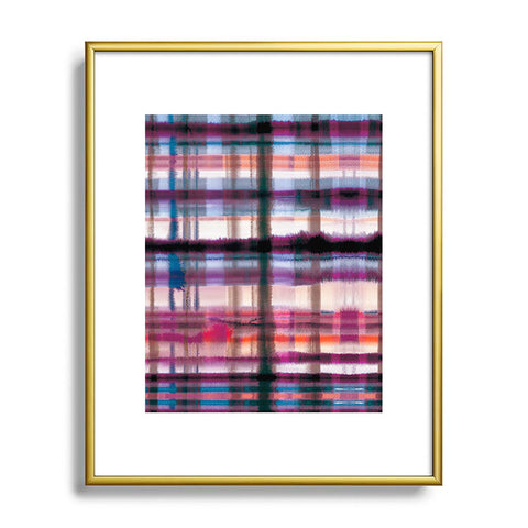 Ninola Design Watercolor Tartan Checks Metal Framed Art Print