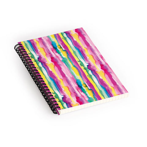 Ninola Design Watercolor Tropical Lines Spiral Notebook