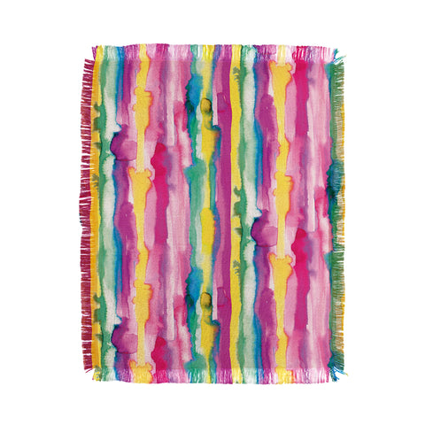Ninola Design Watercolor Tropical Lines Throw Blanket
