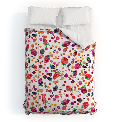 Ninola Design Watercolor Wild Berries Comforter
