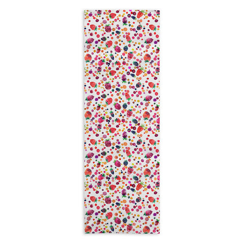 Ninola Design Watercolor Wild Berries Yoga Towel