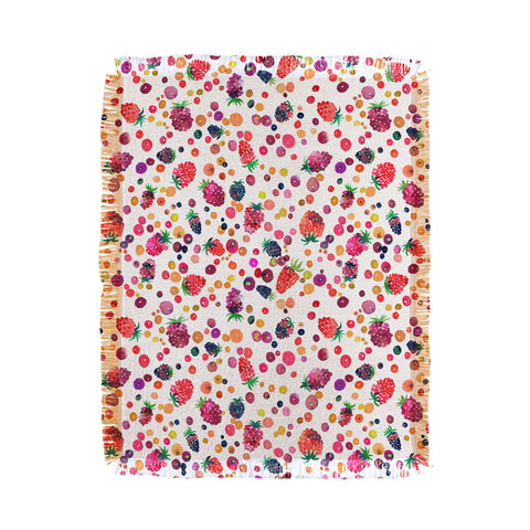 Ninola Design Watercolor Wild Berries Throw Blanket