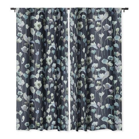 Ninola Design Watery Abstract Flowers Navy Blackout Non Repeat