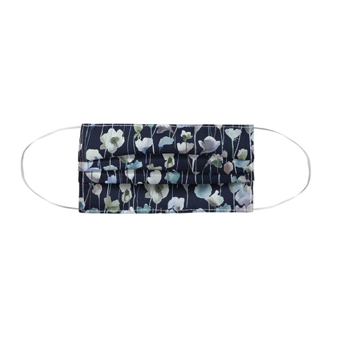 Ninola Design Watery Abstract Flowers Navy Face Mask