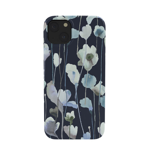 Ninola Design Watery Abstract Flowers Navy Phone Case