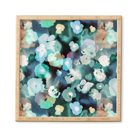 Ninola Design Watery coastal flowers Framed Wall Art