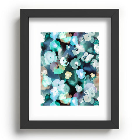 Ninola Design Watery coastal flowers Recessed Framing Rectangle