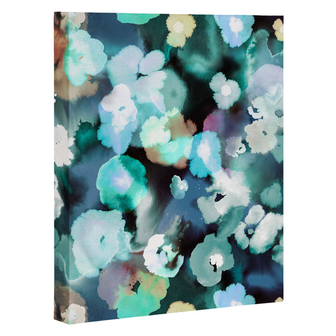 Ninola Design Watery coastal flowers Art Canvas