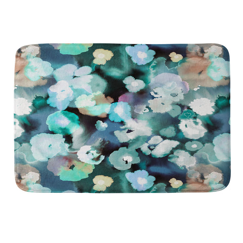 Ninola Design Watery coastal flowers Memory Foam Bath Mat