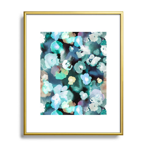 Ninola Design Watery coastal flowers Metal Framed Art Print
