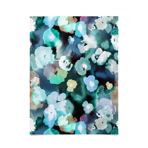 Ninola Design Watery coastal flowers Poster