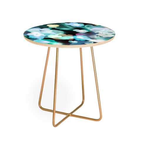 Ninola Design Watery coastal flowers Round Side Table