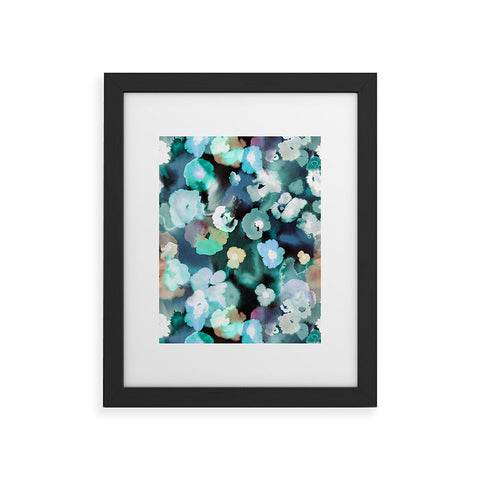 Ninola Design Watery coastal flowers Framed Art Print