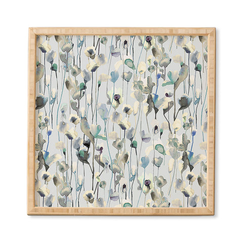 Ninola Design Watery flowers Neutral Framed Wall Art
