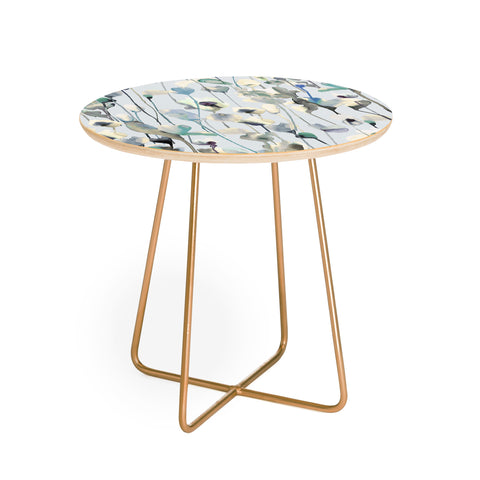 Ninola Design Watery flowers Neutral Round Side Table