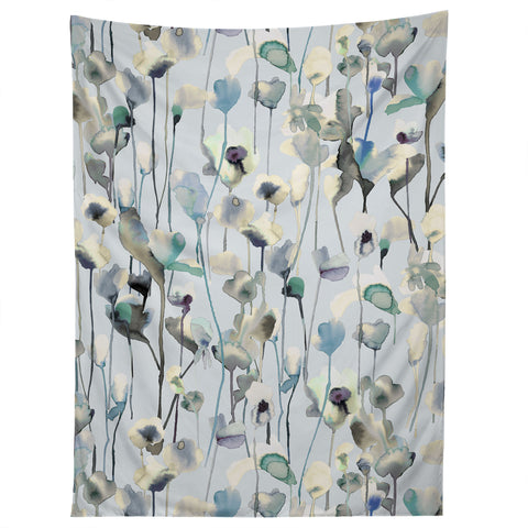 Ninola Design Watery flowers Neutral Tapestry