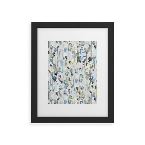 Ninola Design Watery flowers Neutral Framed Art Print