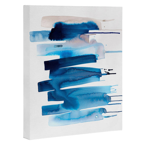 Ninola Design Watery stripes Blue Art Canvas