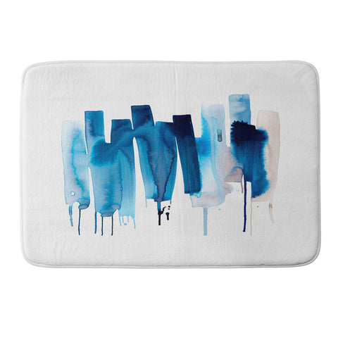 Ninola Design Watery stripes Blue Memory Foam Bath Mat