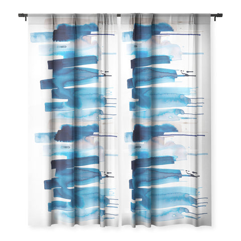 Ninola Design Watery stripes Blue Sheer Non Repeat