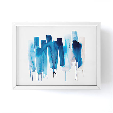 Ninola Design Watery stripes Blue Framed Mini Art Print