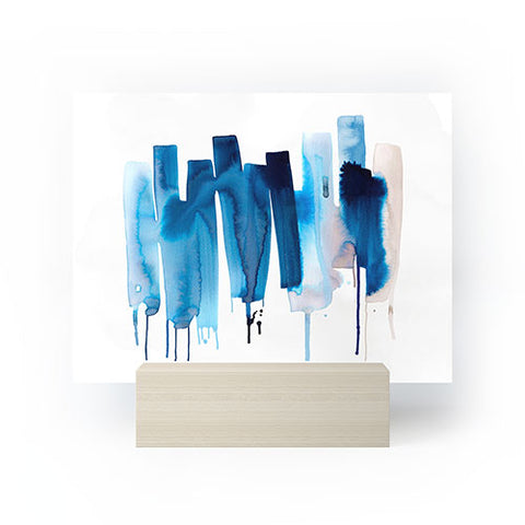 Ninola Design Watery stripes Blue Mini Art Print