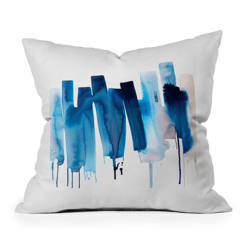 Ninola Design Watery stripes Blue Throw Pillow