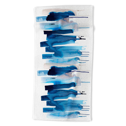 Ninola Design Watery stripes Blue Beach Towel