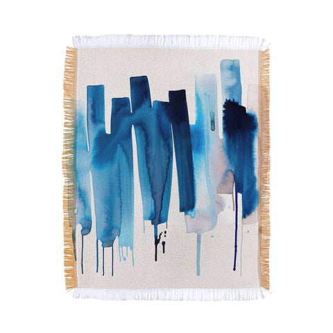 Ninola Design Watery stripes Blue Throw Blanket