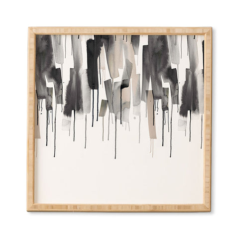 Ninola Design Watery stripes border Black Framed Wall Art