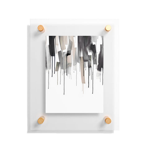 Ninola Design Watery stripes border Black Floating Acrylic Print