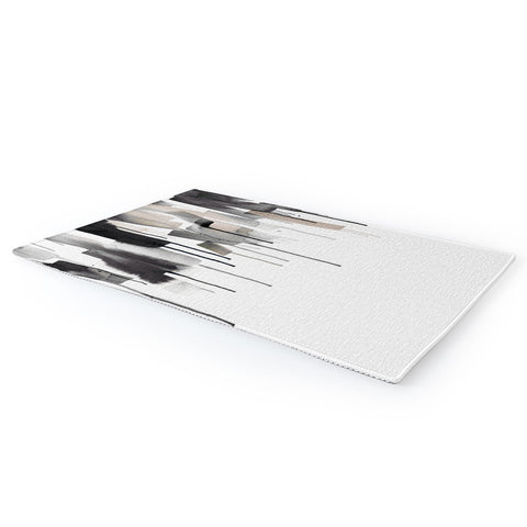 Ninola Design Watery stripes border Black Area Rug