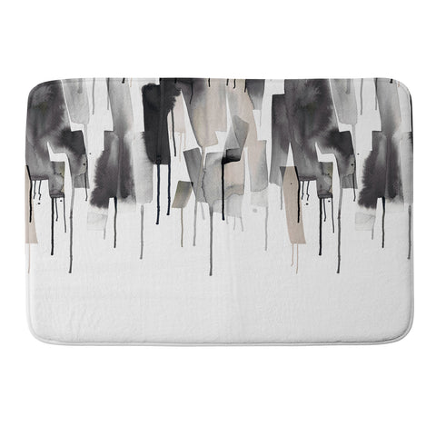 Ninola Design Watery stripes border Black Memory Foam Bath Mat