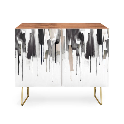 Ninola Design Watery stripes border Black Credenza