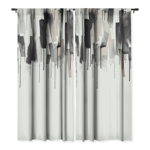 Ninola Design Watery stripes border Black Blackout Non Repeat