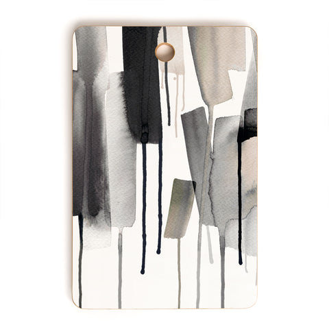 Ninola Design Watery stripes border Black Cutting Board Rectangle
