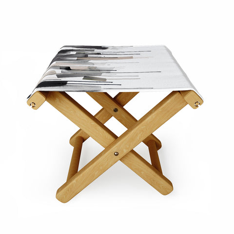 Ninola Design Watery stripes border Black Folding Stool