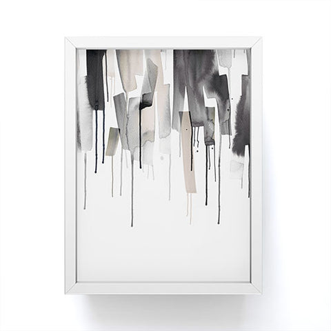 Ninola Design Watery stripes border Black Framed Mini Art Print