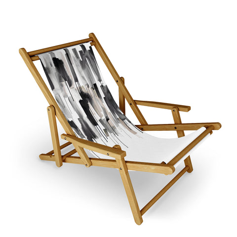 Ninola Design Watery stripes border Black Sling Chair